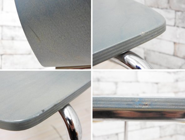 コルホネン P.O.KORHONEN OY Raisio ダイニングチェア プライウッド ブルー フィンランド 北欧デザイン ●