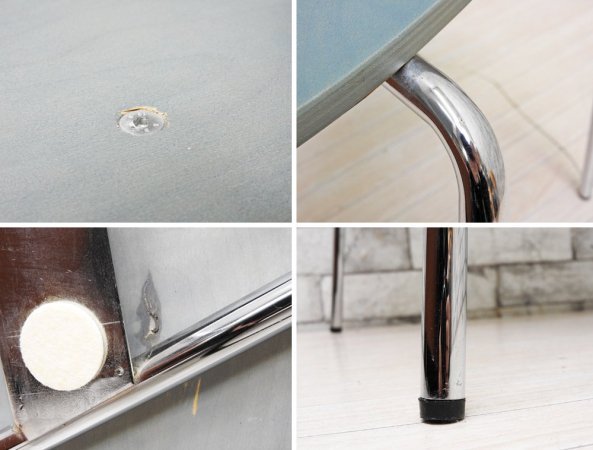 コルホネン P.O.KORHONEN OY Raisio ダイニングチェア プライウッド ブルー フィンランド 北欧デザイン ●