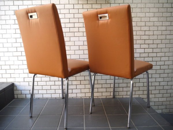 ホテルオークラ東京 別館 Hotel Okura カフェ カメリア 使用 ダイニングチェア 2脚セット ライトブラウン ジャパンミッドセンチュリー A ■