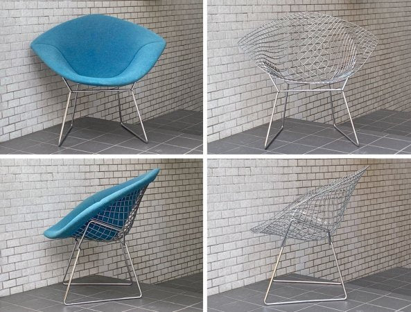 ノル Knoll ダイヤモンドチェア Diamond Chair フルカバーリング ブルー ハリー ベルトイア Harry Bertoia ■