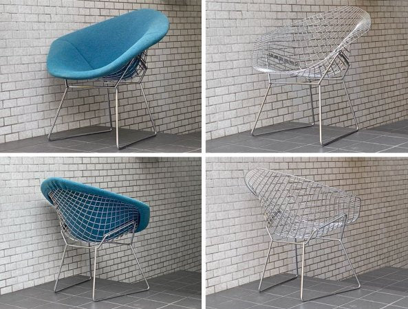 ノル Knoll ダイヤモンドチェア Diamond Chair フルカバーリング ブルー ハリー ベルトイア Harry Bertoia ■