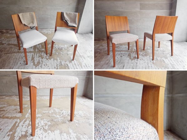 モーダエンカーサ moda en casa レグノ legno chair 2脚セット ダイニングチェア ウォールナット cuban stone １脚定価:33,000円 ♪