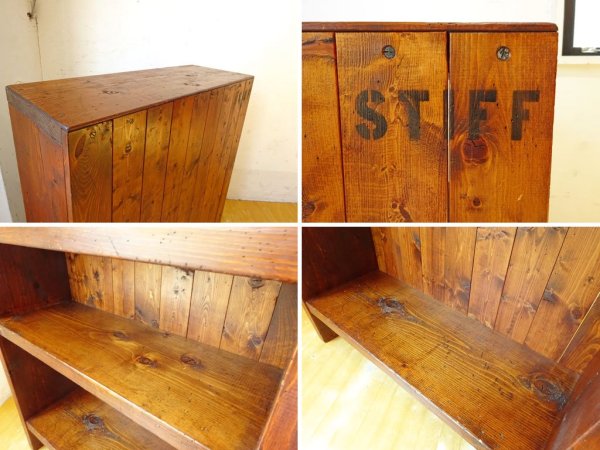 スティフ STIFF パイン無垢材 ブックシェルフ BOOK SHELF 木味 ビンテージスタイル Pain Wood カントリーデザイン ★