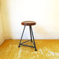 インダストリアル デルタレッグ アイアン × 無垢材 スツール Industrial triangle Leg Stool 高さ 56ｃｍ 3本脚 ★