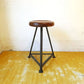 インダストリアル デルタレッグ アイアン × 無垢材 スツール Industrial triangle Leg Stool 高さ 56ｃｍ 3本脚 ★