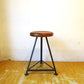 インダストリアル デルタレッグ アイアン × 無垢材 スツール Industrial triangle Leg Stool 高さ 56ｃｍ 3本脚 ★