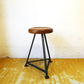 インダストリアル デルタレッグ アイアン × 無垢材 スツール Industrial triangle Leg Stool 高さ 56ｃｍ 3本脚 ★