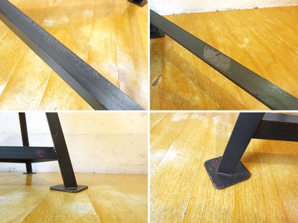 インダストリアル デルタレッグ アイアン × 無垢材 スツール Industrial triangle Leg Stool 高さ 56ｃｍ 3本脚 ★