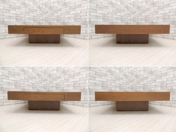 イデー IDEE デフォー De-foe スクエア ローテーブル SQUARE LOW TABLE ウォールナット 引き出し付 ●