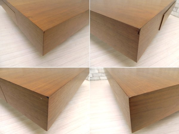 イデー IDEE デフォー De-foe スクエア ローテーブル SQUARE LOW TABLE ウォールナット 引き出し付 ●