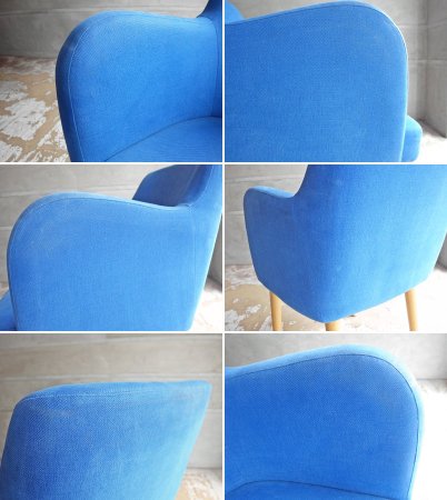 イデー IDEE ラビットチェア LOVE-IT CHAIR ブルー系 ファブリック ビーチ材 ナチュラル 受注生産品 定価94,600円 ♪