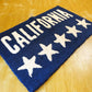 カリフォルニア California ファイブスター ネイビーベース ホワイトロゴ 73×45cm キッチンマット 玄関マット クリーニング済 ★