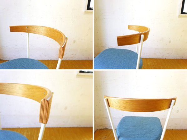 イデー IDEE フェレチェア FERRET CHAIR オーク材×ホワイトスチールフレーム ファブリックシート ブルー系 ? ★