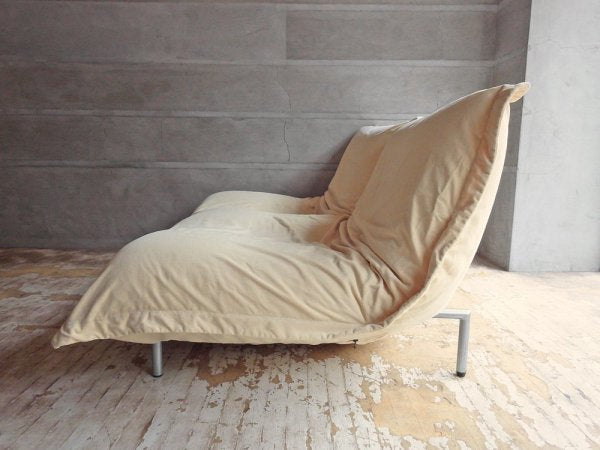 リーンロゼ ligneroset カラン CALIN 2P ソファ カバーリング ファブリックシート ベージュカラー ギャッジ付 リクライニング スチールレッグ パスカル・ムールグ ♪