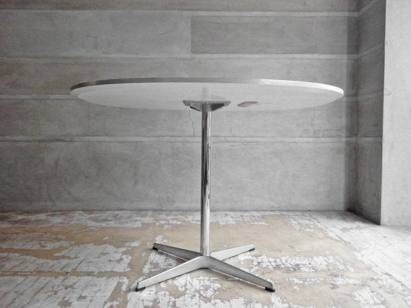 フリッツハンセン Fritz Hansen A603 Aテーブル スーパー円テーブル 4スターベース 白ラミネート アルミエッジ デンマーク 北欧モダン  現行定価240,900円 ♪