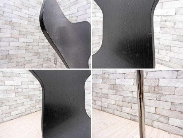 フリッツハンセン Fritz Hansen グランプリチェア Grand Prix Chair カラードアッシュ ブラック アルネ・ヤコブセン スタッキングチェア 定価60,500円 ●