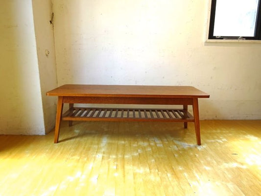 パシフィックファニチャーサービス PACIFIC FURNITURE SERVICE DH TEA TABLE WITH SHELF Lサイズ オーク材 ダークブラウン ★