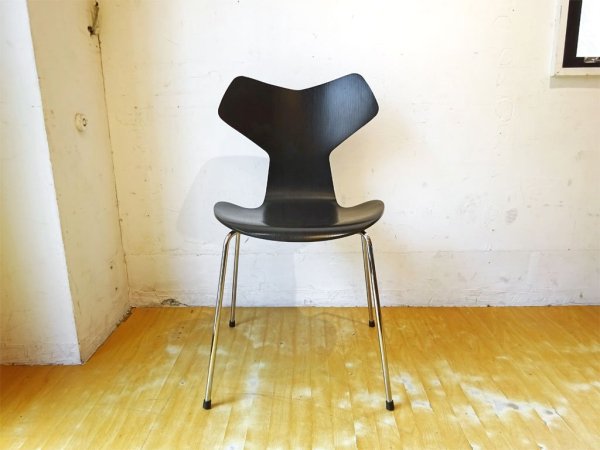 フリッツハンセン Fritz Hansen グランプリチェア GRAND PRIX CHAIR アルネ・ヤコブセン カラードアッシュ ブラック 美品 ★