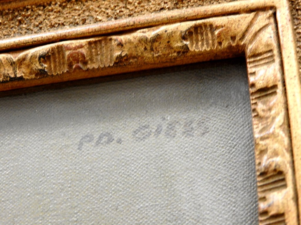 ピエール ドミニク ギス Pierre Dominique Giess スープ皿の果物 額装品 フランス 油絵 アート 
芸術 ●