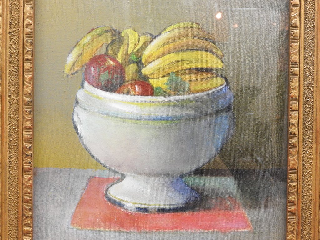 ピエール ドミニク ギス Pierre Dominique Giess スープ皿の果物 額装品 フランス 油絵 アート 
芸術 ●