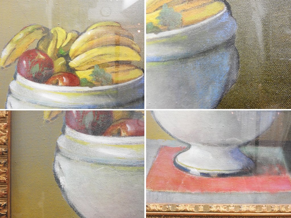 ピエール ドミニク ギス Pierre Dominique Giess スープ皿の果物 額装品 フランス 油絵 アート 
芸術 ●