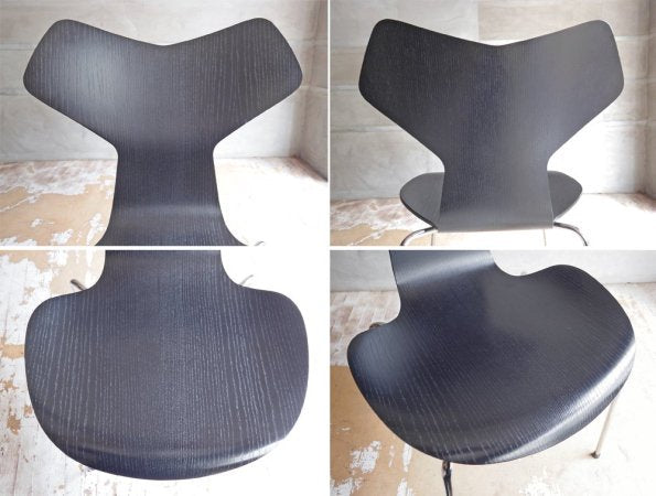 フリッツハンセン Fritz Hansen グランプリチェア Grand Prix Chair カラードアッシュ ブラック アルネ・ヤコブセン スタッキングチェア 定価60,500円 A ♪