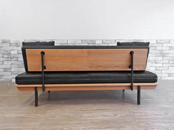 カーフ karf ホルツ ソファ Holz sofa スタイルA クッション2個付き 3Pソファ 本革 × ファブリック オーク材 定価約:465,000- ●