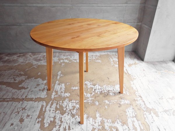 モモナチュラル Momo Natural ヴィボ サークルテーブル VIBO 900 CIRCLE TABLE ラウンド ダイニングテーブル アルダー材 ♪