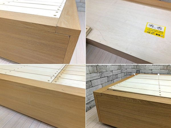 無印良品 MUJI オーク材 シングルサイズベッドフレーム 引き出し付き ナチュラル ●