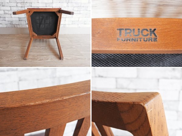 トラックファニチャー TRUCK FURNITURE クアトロチェア QUATTRO CHAIR ナラ無垢材 × 牛革シート ダイニングチェア 定価￥70,400- ●