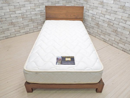 マスターウォール MASTERWAL レヴィ ベッド LEVY BED シングルサイズ ウォールナット 現行品 LVBD-S シーリー社 Sealy マットレス付き 総額￥251,200- A ●