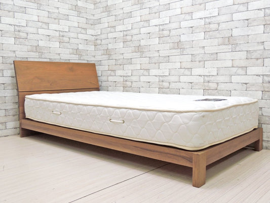 マスターウォール MASTERWAL レヴィ ベッド LEVY BED シングルサイズ ウォールナット 現行品 LVBD-S シーリー社 Sealy マットレス付き 総額￥251,200- B ●