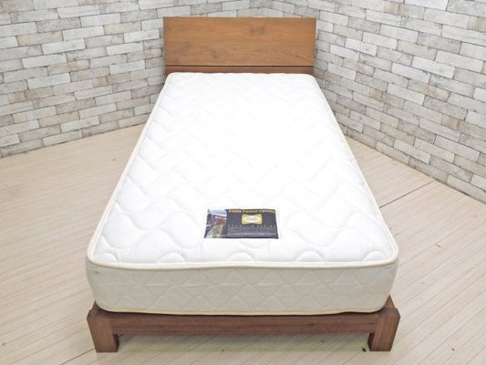 マスターウォール MASTERWAL レヴィ ベッド LEVY BED シングルサイズ ウォールナット 現行品 LVBD-S シーリー社 Sealy マットレス付き 総額￥251,200- B ●