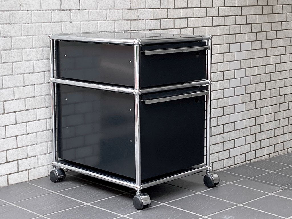 USMエムハラー USM Haller モジュラーファニチャー Modular Furniture ハラーシステム ロールボーイ デスクワゴン グラファイトブラック ■