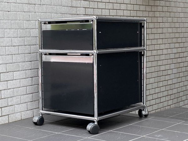 USMエムハラー USM Haller モジュラーファニチャー Modular Furniture ハラーシステム ロールボーイ デスクワゴン グラファイトブラック ■