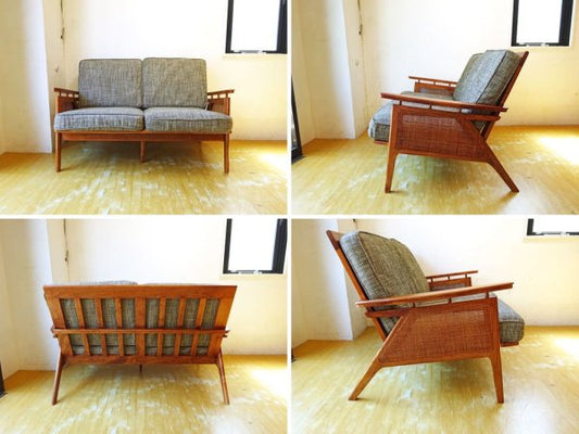 アクメファニチャー ACME Furniture ウィッカー 2シーターソファ WICKER SOFA ウッド×ラタン 西海岸スタイル 定価\129,800 ★