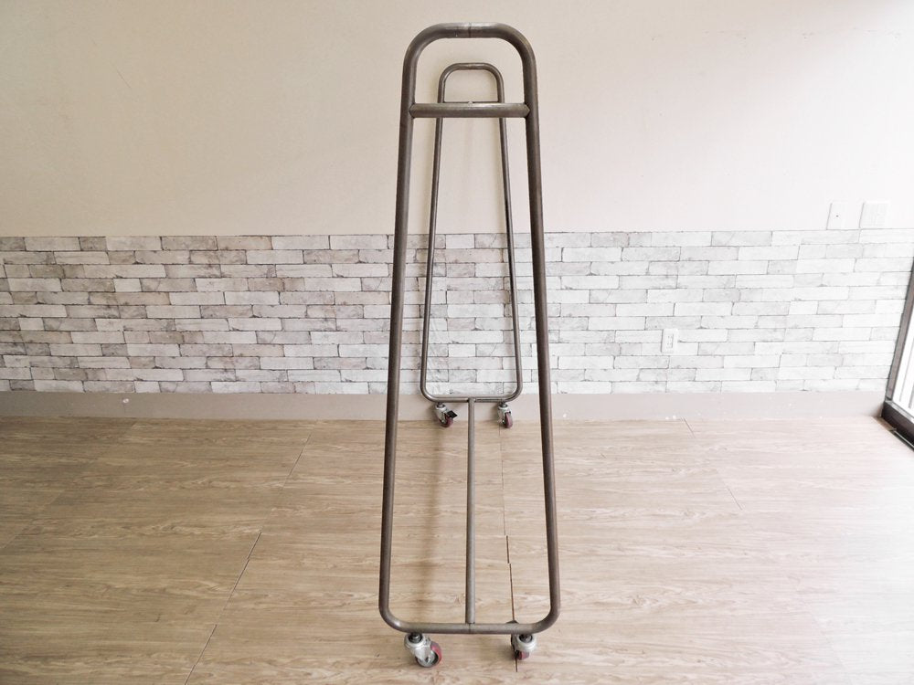 インダストリアルスタイル Industrial style スチール製ハンガーラック コートハンガー シルバー W150cm キャスター付 店舗什器 ●
