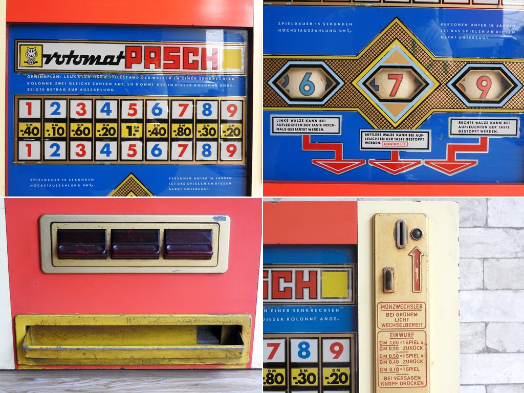 ロトマトパッシュ Rotomat Pasch スロットマシン ゲーム機 1960-70s ドイツビンテージ Dutch Vintage ジャンク品 ディスプレイ用 ●