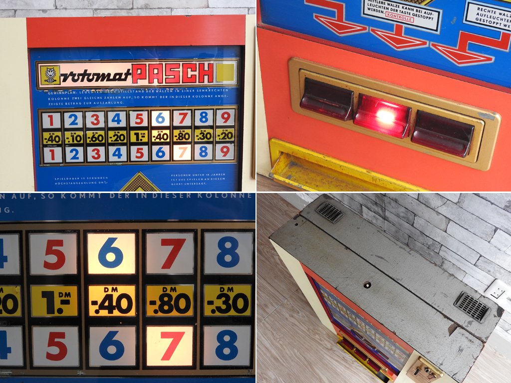 ロトマトパッシュ Rotomat Pasch スロットマシン ゲーム機 1960-70s ドイツビンテージ Dutch Vintage ジャンク品 ディスプレイ用 ●