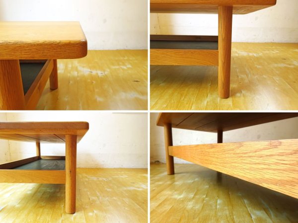 イデー IDEE ディモンシュ ローテーブル DIMANCHE LOW TABLE ホワイトオーク無垢材×ブラックグリーン コーヒーテーブル 現行品 ★