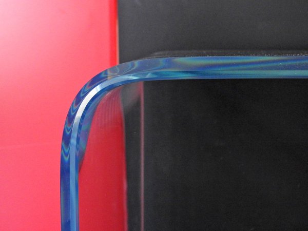 モダンデザイン ガラス リビングテーブル センターテーブル 脚キャップ付き W110?  ●