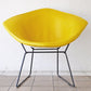 ノル Knoll ビンテージ ダイヤモンドチェア Diamond Chair フルカバーリング PVCレザー イエロー ハリー ベルトイア Harry Bertoia ミッドセンチュリー 名作 ◇