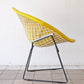 ノル Knoll ビンテージ ダイヤモンドチェア Diamond Chair フルカバーリング PVCレザー イエロー ハリー ベルトイア Harry Bertoia ミッドセンチュリー 名作 ◇