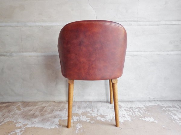 トラックファニチャー TRUCK Furnitre BT チェア BT Chair レザー Leather 楢無垢材レッグ オーク材 定価15.7万円 ♪