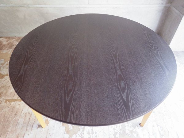 イデー IDEE ダイニングテーブル DCブラウン DINING TABLE DC Brown ラウンド タモ材天板 3本脚 長大作 定価:151,800円 ♪