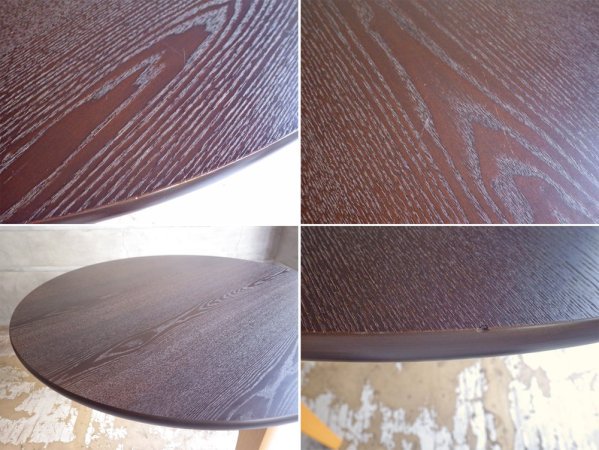 イデー IDEE ダイニングテーブル DCブラウン DINING TABLE DC Brown ラウンド タモ材天板 3本脚 長大作 定価:151,800円 ♪