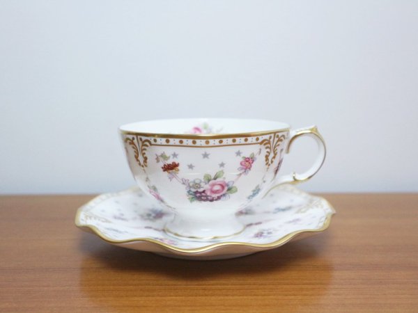 ロイヤルクラウンダービー Royal Crown Derby ロイヤルアントワネット  Royal Antoinette トリオ C&S プレート 参考価格約6.5万円 B ◎