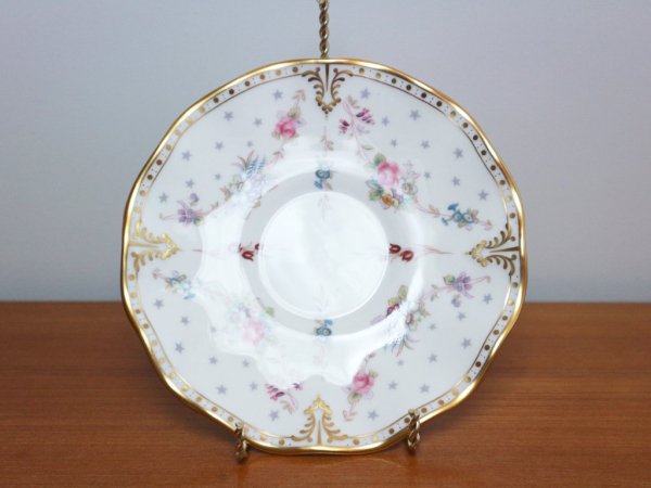 ロイヤルクラウンダービー Royal Crown Derby ロイヤルアントワネット  Royal Antoinette トリオ C&S プレート 参考価格約6.5万円 B ◎