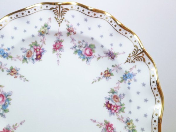 ロイヤルクラウンダービー Royal Crown Derby ロイヤルアントワネット  Royal Antoinette トリオ C&S プレート 参考価格約6.5万円 B ◎