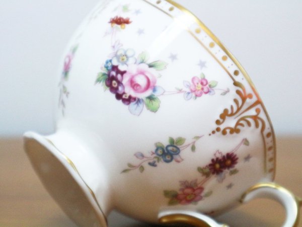 ロイヤルクラウンダービー Royal Crown Derby ロイヤルアントワネット  Royal Antoinette トリオ C&S プレート 参考価格約6.5万円 B ◎